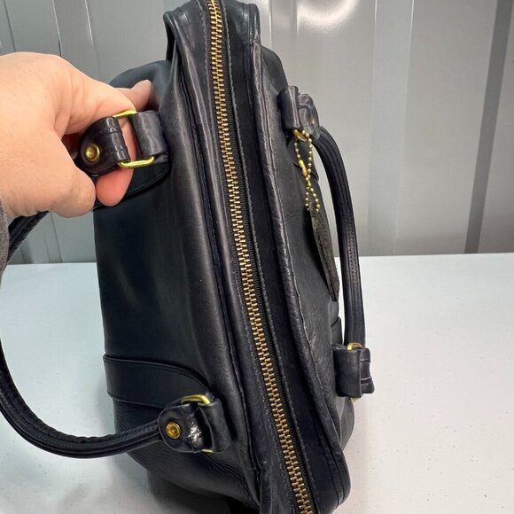 Coach Vintage Madison Top Handle Satchel Doctor Bag Navy Blue Made USA Classic - Picture 12 of 14